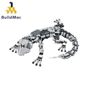 BuildMoc Mecha Gecko-10 Ящериц Набор Строительных Блоков Рептилия Маленький Динозавр Огненная Саламандра Животные Кирпичи Игрушки Для Детей Подарки