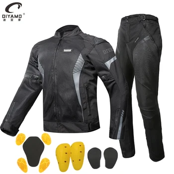 Мужская мотоциклетная куртка, костюмы, Летнее Сетчатое Дышащее мотоциклетное снаряжение, пальто для верховой езды, куртки для мотокросса, Брюки