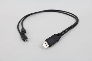 30 см Портативный USB-штекер Универсальный Micro USB Двойной штекер Y-образный адаптер-разветвитель Кабель для передачи данных