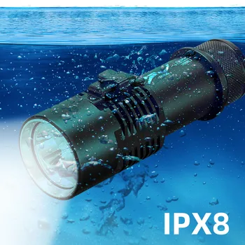 ZK30 IPX8 Водонепроницаемый Фонарь Для Подводного Плавания 200 Метров Под Водой XHP70 Светодиодный Фонарик Для Дайвинга Lanterna Torch Лампа с Ручной Веревкой