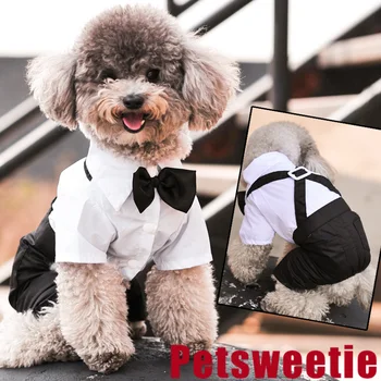 Джентльменское платье для щенка, одежда для собак, маленький костюм, костюм джентльмена для плюшевой собаки