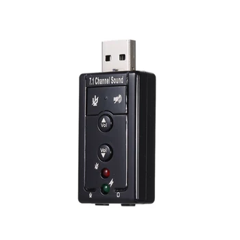 7.1 Внешняя Звуковая карта USB с Разъемом USB to Jack 3,5 мм Аудиоадаптер для Наушников для Ноутбука