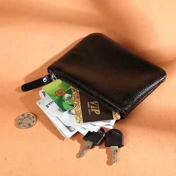 Классический кошелек с рисунком личи, женский маленький кошелек из искусственной кожи на молнии, Роскошная брендовая дизайнерская сумка для карт, сумка для ключей, женский кошелек Zero Wallet