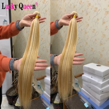 Пучки человеческих волос Lucky Queen 10-30 дюймов 613/27, Перуанские прямые волосы Remy для наращивания для чернокожих женщин