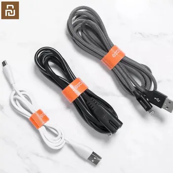 Youpin Съемная черно-оранжевая проволока для хранения на липучке, легко рвется, Хранение кабеля, удобное хранение, Материал крючка PP