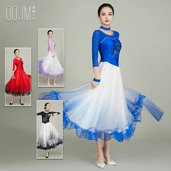 2023 Новое платье для соревнований по бальным танцам, платья для бального вальса, стандартное танцевальное платье Q185