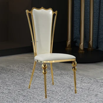 Легкий Роскошный Металлический Обеденный стул из нержавеющей стали, мебель для дома, Креативный дизайнерский стул, кухонный стул в скандинавском стиле, стулья для обеденного стола