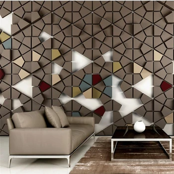 wellyu papel de parede Пользовательские обои 3d сплошная многоугольная мозаичная плитка современный телевизионный фон behang обои 3d