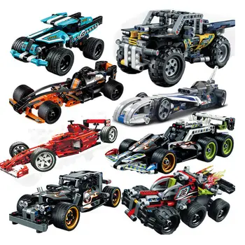 Симпатичные Технические Строительные блоки знаменитого спортивного автомобиля, модель сверхскоростного гоночного автомобиля, кирпичи, игрушки, подарок на день рождения для парня