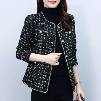 Модное французское короткое пальто Женская демисезонная Корейская версия Женская куртка Пальто