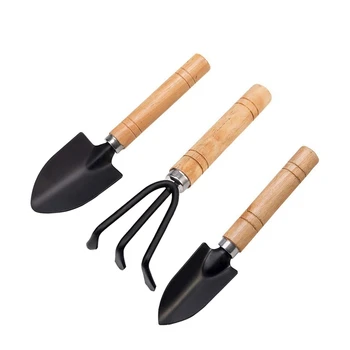 Набор из 9 Мини-садовых инструментов Ручные Инструменты для посадки растений Маленькая лопата Грабли Лопата с деревянной ручкой Инструменты для посадки растений