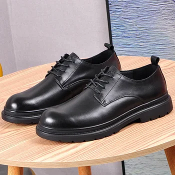 Повседневная деловая обувь для мужчин, роскошные лоферы из натуральной кожи, свадебные мужские туфли на шнуровке, Официальная обувь для мужчин
