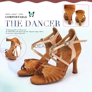 Обувь для бальных танцев; женская обувь для латиноамериканских танцев; Джазовые туфли на мягкой подошве для танго; обувь для сальсы для девочек; Тренировочные сандалии 5,5 / 7,5 см