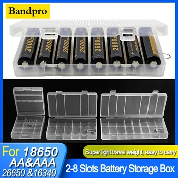 Универсальный батарейный отсек для 18650 26650 16340 Аккумуляторный контейнер Органайзер Держатель батареи Коробка для хранения 2 4 8 AA AAA