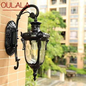 Наружный настенный светильник SOURA, классическое ретро черное освещение, светодиодные бра, водонепроницаемые декоративные элементы для домашнего прохода