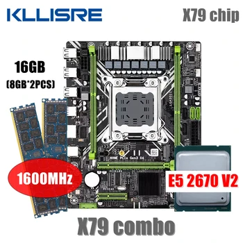 Kllisre X79 материнская плата combo kit комплект LGA 2011 E5 2670 V2 процессор 2*8 ГБ оперативной памяти DDR3 1600 ECC RAM
