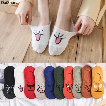 Daishana, женские носки с улыбкой, корейский милый японский прилив, летний тонкий хлопковый Забавный уличный короткий носок для взрослых