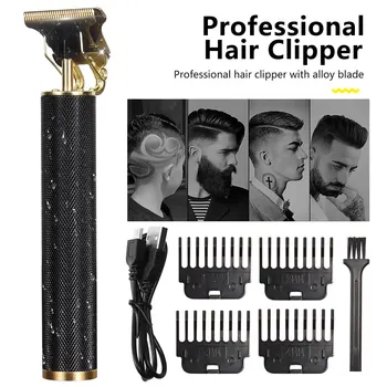 Vintage T9 Беспроводные 0 мм профессиональные машинки для стрижки волос Электрические Триммеры для мужчин Машинка для стрижки волос