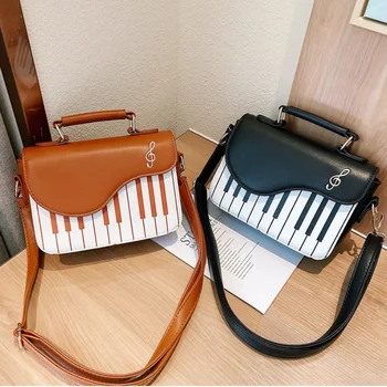 Женские сумки через плечо в корейском стиле с рисунком пианино, сумка-мессенджер из искусственной кожи, модная сумка через плечо, карманный кошелек для монет, упаковка
