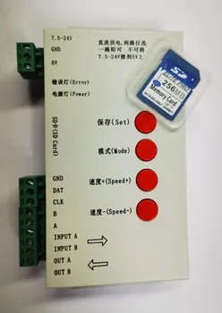 T1000S светодиодный пиксельный модуль DMX 512 Контроллер 2048 Пикселей с SD-картой для WS2801 WS2811 WS2812B LPD6803 Светодиодная Лента DC5 ~ 24V