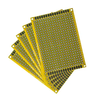 5ШТ печатная плата Желтая двусторонняя плата 5 *7 см PCB DIY Универсальные печатные платы