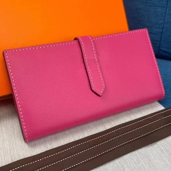 Женский кошелек из 100% воловьей кожи, роскошная сумка через плечо, модный дизайн, простая сумка-конверт, новинка 2023 года