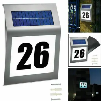 200LM Светодиодная Солнечная табличка с номером дома, датчик движения, Адресный номер для дома, двери в сад, Освещение солнечной лампой