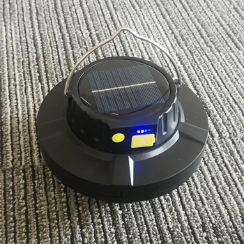 Многоцелевой светодиодный фонарь для кемпинга с USB-зарядкой на солнечной батарее, ночной рыночный светильник мощностью 2000ЛМ, индикатор питания для экстренных походов на рыбалку