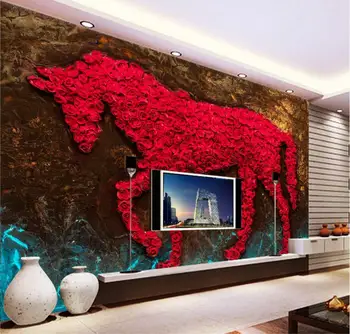 Обои Beibehang на заказ украшение дома абстрактное искусство трехмерная картина маслом роза Джунма романтические ТВ 3D обои