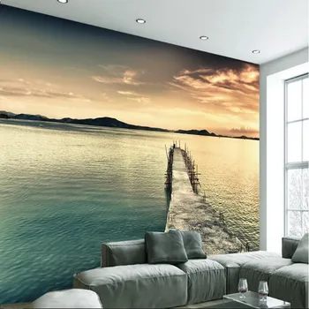 wellyu Пользовательские крупномасштабные фрески эстетичный пейзаж от руки мост гостиная ТВ фон обои papel de parede