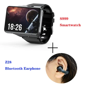 Bluetooth Наушники + S999 Смарт-часы-телефон 4G LTE 4 ГБ + 64 ГБ Смарт-часы 2,88 