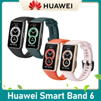 В наличии Новый смарт-браслет HUAWEI Band 6 Smart Band SpO2 с полноэкранным дисплеем 1.47, фитнес-смарт-браслет, 2-недельное время автономной работы, смарт-часы Оригинал