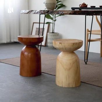 Современный минималистичный деревянный табурет из бревенчатого пня, дизайнерский креативный круглый табурет, украшение для семьи, табурет из пня дерева