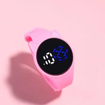 Легкие креативные светодиодные цифровые часы с кошачьими ушками Браслет Подарочные электронные наручные часы, очаровательные для путешествий