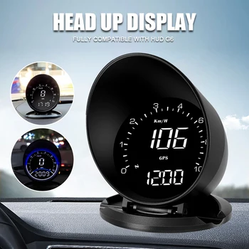 G6 GPS HUD Автомобильный головной дисплей, Универсальный спидометр, проектор на ветровое стекло, сигнализация о превышении скорости, напоминание о усталости при вождении