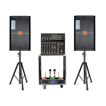 Заводская SRX715 15-дюймовая аудиосистема, набор динамиков с усилителем и микрофоном