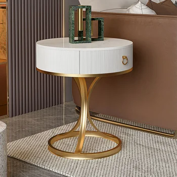 Белый круглый стол Современный письменный Металлический Роскошный столик для прихожей С низкими выдвижными ящиками Угловой туалетный столик для переодевания Mesas De Jantar Мебель для дома