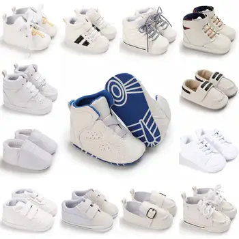 Белая модная детская обувь, повседневная обувь для мальчиков и девочек, обувь для крещения с мягкой подошвой, кроссовки для первокурсников Comfort First WalkShoes