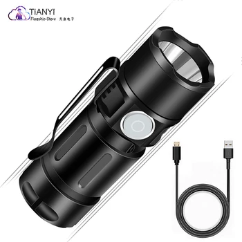 Мини-фонарик с магнитным всасыванием USB аккумуляторная батарея 16340 XPG2 яркий светодиодный Ручка из алюминиевого сплава с пряжкой портативный фонарик
