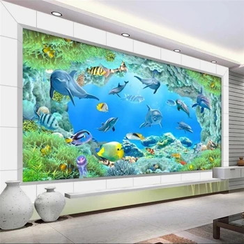 beibehang Пользовательские обои 3d фреска подводный мир ТВ фон стены гостиная спальня ресторан обои papel de parede