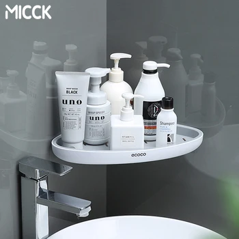 MICCK Полка для ванной комнаты Без сверления, Угловая настенная полка, Кухонный стеллаж для хранения, Органайзер для ванной комнаты и аксессуары для дома