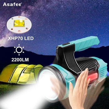 Многофункциональный светодиодный прожектор Asafee для ночной рыбалки с сильным освещением, наружный портативный фонарь