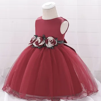Летнее Новое элегантное детское платье принцессы для маленькой девочки с вышитыми цветами, юбка-пачка без рукавов, платья для малышей, костюмы