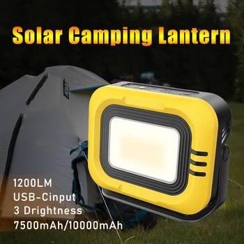 10000mAh Светодиодный солнечный свет, Перезаряжаемый светодиодный фонарь для кемпинга с Usb-зарядкой, портативные фонарики, Освещение для палатки, Свет для ремонта