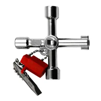 Многофункциональный ключ-ключ 4 Способа Универсальный Крестовый ключ из цинкового сплава с долотом, инструмент для разводки лифта, Инструмент для сантехники, Прокачка радиаторов