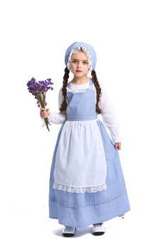 Детский костюм пионера в колониальном стиле, с длинным рукавом, со шляпой и фартуком, праздничное платье принцессы