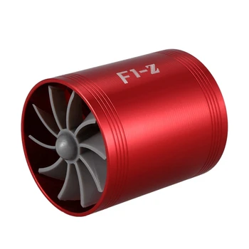2X Двухтурбинный турбонаддувный воздухозаборник, газовый вентилятор для экономии топлива для автомобиля (красный)