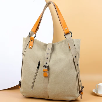 Модная Женская холщовая сумка, многофункциональные сумки через плечо большой емкости, 2023 Роскошная дизайнерская повседневная сумка-тоут, основной мешок
