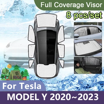 Козырек С Полным Покрытием Для Tesla Model Y 2020 2021 2022 2023 Автомобильные Аксессуары Солнцезащитные Ветровые Стекла Солнцезащитные Козырьки Боковые Солнцезащитные Шторки