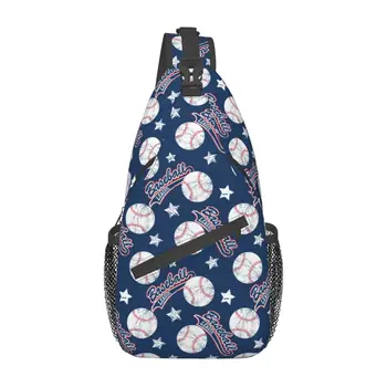 Бейсбольная синяя нагрудная сумка с принтом, школьный рюкзак через плечо, школьный рюкзак для мальчика, мужской, женский, походный, повседневный, унисекс, один размер